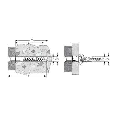 Дюбели универсальные в комплекте с саморезами ЗУБР 37 x 6 мм, 10 шт. 4-301196-06-037