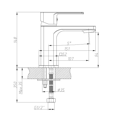 Смеситель для раковины DECOROOM DR20 (DR20011)