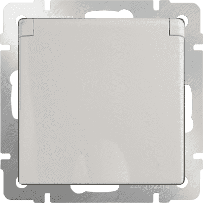 Розетка с заземлением со шторками и крышкой Werkel WL03-SKGSC-01-IP44-ivory слоновая кость 4690389046247