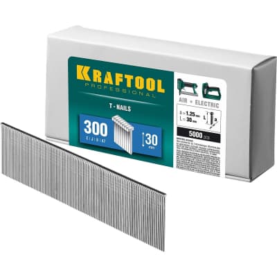 Гвозди для нейлера KRAFTOOL гвозди тип 300, 30 мм, 31785-30