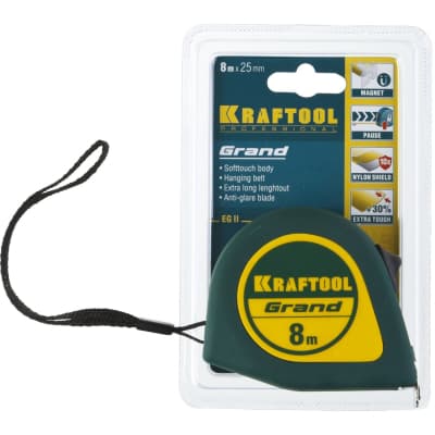 Рулетка KRAFTOOL 7.5 м х 25 мм, GRAND 34022-08-25