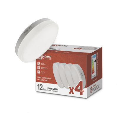 Лампа светодиодная IN HOME LED-GX53-VC 4PACK 12Вт 230В 4000К 1140Лм (4шт./упак.) 4690612052960