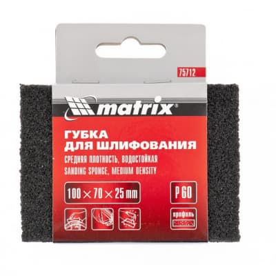 Губка для шлифования, 100 х 70 х 25 мм, средняя плотность, P 100 Matrix 75714