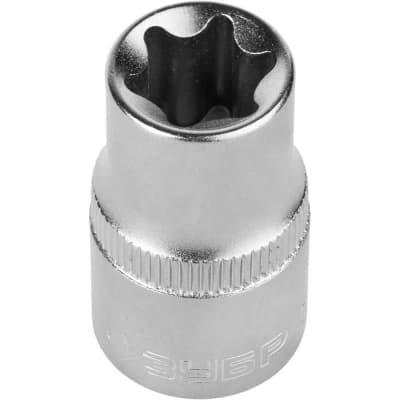 Торцовая головка ЗУБР 1/2", E18, Cr-V сталь, хромированная 27719-18