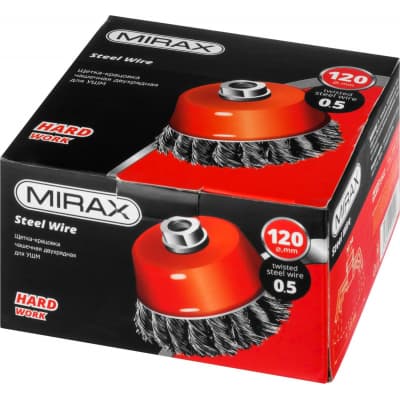 Щетка-крацовка чашечная для УШМ MIRAX d 120 мм 35104-120-2