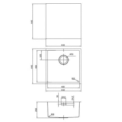Мойка IDDIS  Edifice для подстольного монтажа бронза (EDI44B0i77)