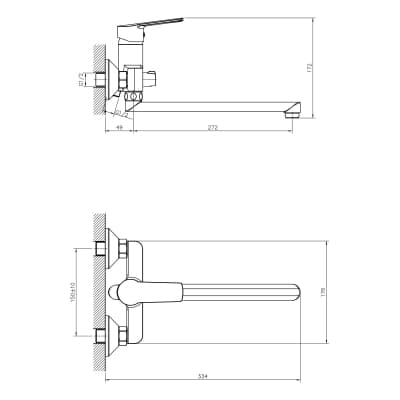 Смеситель для ванны DECOROOM DR22 (DR22043)