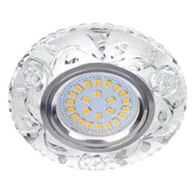 Встраиваемый светильник Ecola MR16 LD7071 GU5.3 Розы хром/прозрачный FT16CREFB