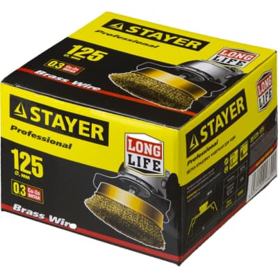Щетка чашечная для УШМ STAYER Ø 125 мм 125 мм, 35125-125