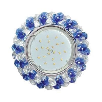 Встраиваемый светильник Ecola GX53 H4 5341 Glass хром/прозрачный/голубой FL53RYECB