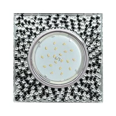 Встраиваемый светильник Ecola GX53 H4 5320 Glass хром/прозрачный/черный FU53SGECB