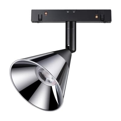 Трековый св-ник для низков.шинопровода IP20 LED 4000K 10W 48V FLUM 358397 SHINO NT20 029 хром/черн