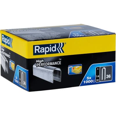 RAPID 14 мм плоские скобы, супертвердые, профессиональные тип 36, 5000 шт 11886910