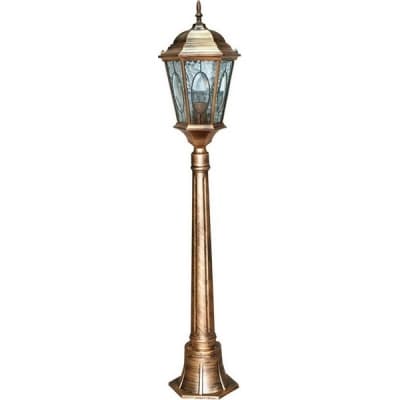 Светильник садово-парковый, серии «Рим» FERON PL155 1*60W, E27, 230V, IP44, цвет черное золото, 6-и гранник, столб средний 11323