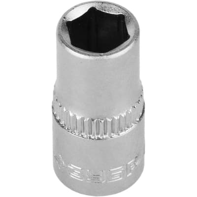 торцовая головка ЗУБР 1/4", 7 мм, Cr-V сталь, хромированная 27715-07