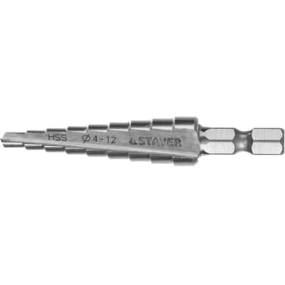 Сверло ступенчатое STAYER  4-12 мм, 9 ступеней, HSS 29660-4-12-9