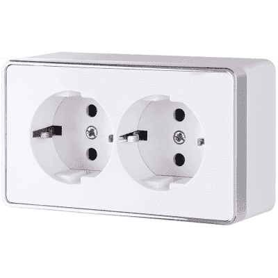 Розетка двойная с заземлением Werkel WL15-02-03 Gallant белая 4690389102103