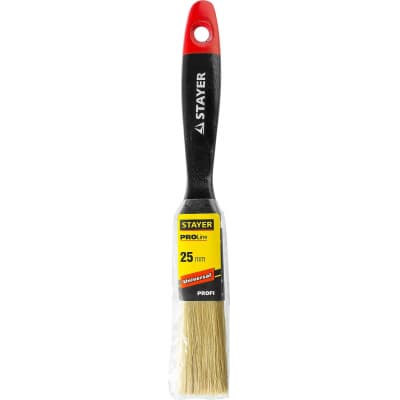Кисть плоская STAYER 25 мм, 1", щетина натуральная светлая UNIVERSAL-PROFI 0104-025