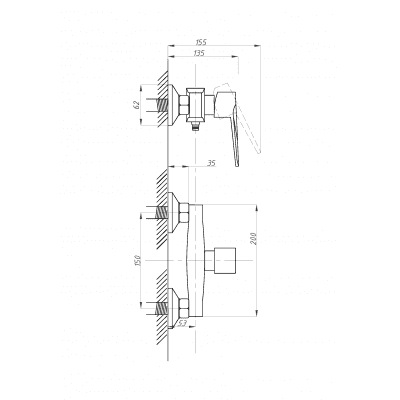 Смеситель для душа ПСМ-ПРОФСАН PSM-300-4 STEEL тип См-ДшОНРШл