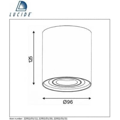 Точечный светильник Lucide Tube 22952/01/30