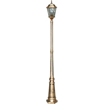 Светильник садово-парковый, серии «Рим» FERON PL156 1*60W, E27, 230V, IP44, цвет черное золото, 6-и гранник, столб большой 11324