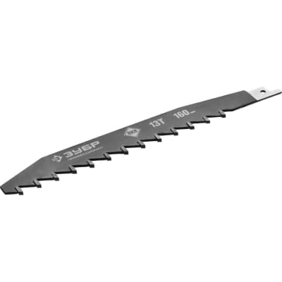Полотно по лёгкому бетону для сабельной эл.ножовки ЗУБР 165 мм, тв.зубья 13Т 159770-13