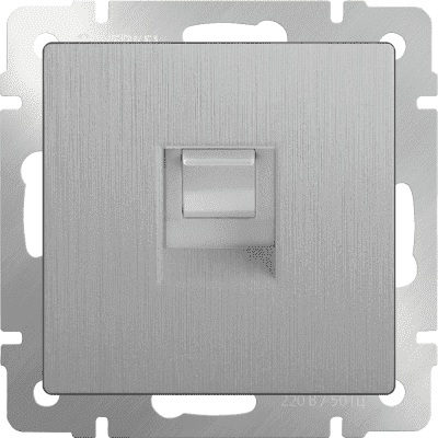 Розетка компьютерная Ethernet RJ-45 Werkel WL09-RJ-45 cеребряный рифленый 4690389085062