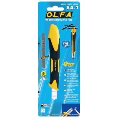 Нож с сегментированным лезвием OLFA 9 мм, для резки бумаги, картона, обоев OL-XA-1