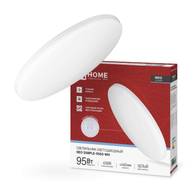 Светильник светодиодный IN HOME NEO SIMPLE-9565-WH 95Вт 230В 6500K 7600Лм 460x67мм белый 4690612060866