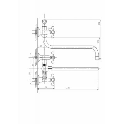Смеситель для ванны с душем FAUZT FZs-435-32 тип См-ВУДРНШлА