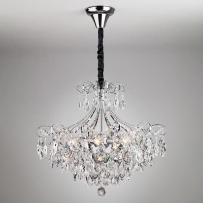 Люстра хрустальная Eurosvet Crystal 10080/6 хром/прозрачный хрусталь Strotskis