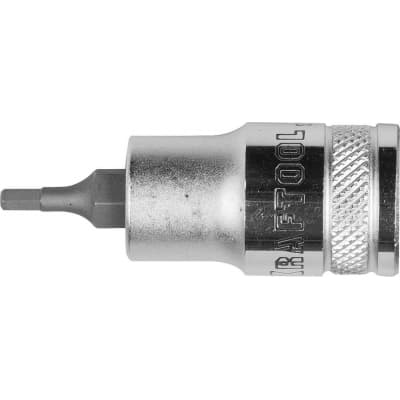 Торцовая бита-головка KRAFTOOL ″INDUSTRIE QUALITAT″, материал S2, HEX, сатинированная, 1/2″, H3 27908-03_z01