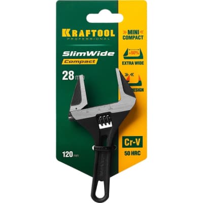 Ключ разводной SlimWide Compact KRAFTOOL 120/28 мм, Cr-V 27266-15