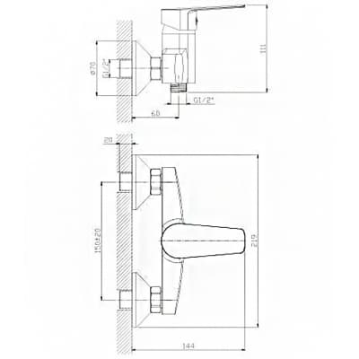 Смеситель для душа Rossinka S (S35-41)