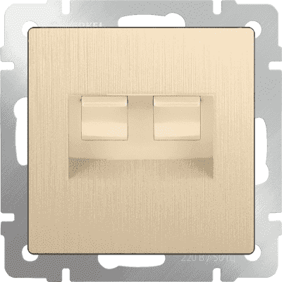 Розетка телефонная RJ11 и Еthernet RJ45 Werkel WL10-RJ11-45 шампань рифленый 4690389085222