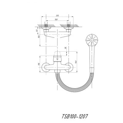 Смеситель для душевой кабины TSARSBERG TSB-100-1207 тип См-ДшОРНШлА