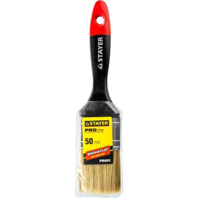Кисть плоская STAYER 50 мм, 2", щетина натуральная светлая UNIVERSAL-PROFI 0104-050