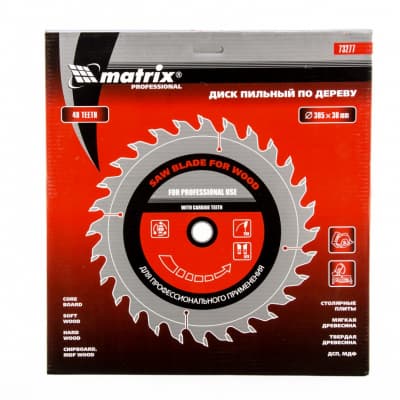 Пильный диск по дереву, 305 х 30 мм, 48 зубьев Matrix Professional 73277