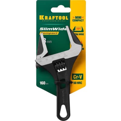 Ключ разводной SlimWide Compact KRAFTOOL 160/43 мм, Cr-V 27266-25