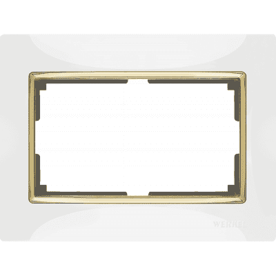 Рамка для двойной розетки Werkel Snabb WL03-Frame-01-DBL-white-GD белый/золото 4690389083846