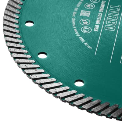 TURBO 125 мм, диск алмазный отрезной сегментированный по армированному бетону, кирпичу, KRAFTOOL 36682-125