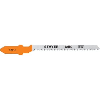Полотна Stayer, t101ao, для эл/лобзика, hcs, по дереву, фанере, ламинату, фигур. рез, t-хвост., шаг 1,4мм, 50мм, 2шт 15992-1.3_z02