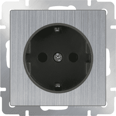 Розетка с заземлением Werkel WL02-SKG-01-IP20 глянцевый никель 4690389075803