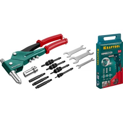 KRAFTOOL Combo3-M6 комбинированный заклепочник поворотный 0-360° в кейсе 31178_z01