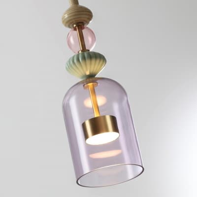 Подвесной светильник Odeon Light Palleta 5045/12LA-26002 античн.бронза/фиолетовый/металл/стекло/керамика LED 12W 4000К 1400Лм
