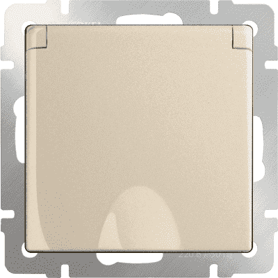 Розетка с заземлением со шторками и крышкой Werkel WL11-SKGSC-01-IP44 шампань 4690389124570