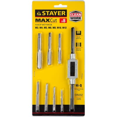 Набор метчиков STAYER 8 предметов, легированная сталь MaxCut 28016-H8_z01