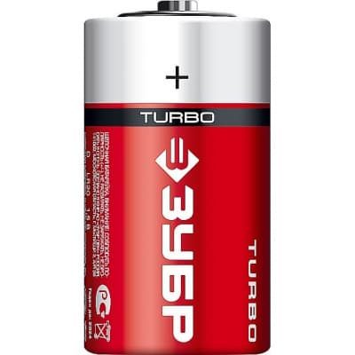 Щелочная батарейка 1.5 в, тип d, 2 шт, ЗУБР turbo 59217-2C_z01