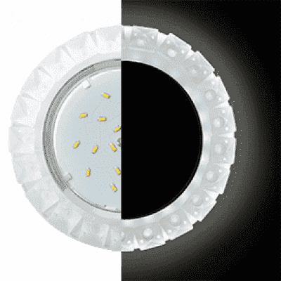 Ecola GX53 H4 LD5361 Glass Круг с крупными матовыми стразами Конус с подсветкой/фон мат./центр.часть хром 52x120 (к+) SN53RGEFB