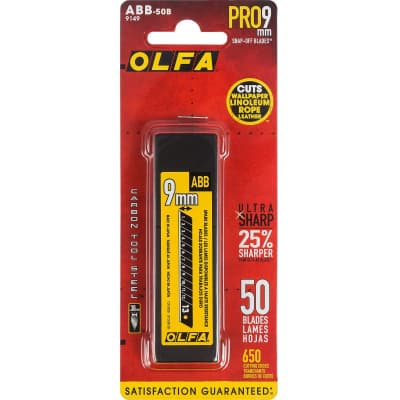 Лезвия сегментированные BLACK MAX OLFA 9 х 80 х 0.38 мм OL-ABB-50B